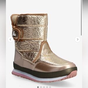 Rubber duck Metallic Gold and Pink toddler Winter Boots